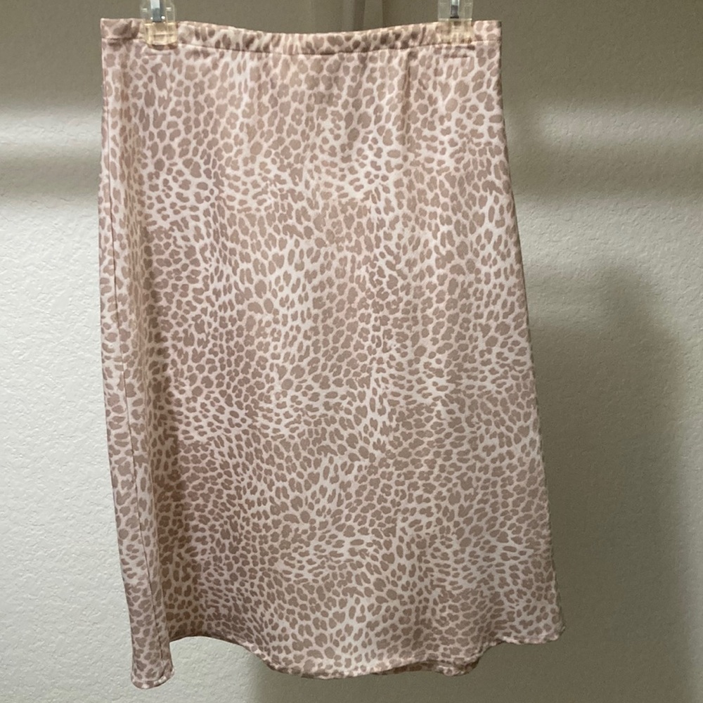 Leopard Print Tan Skirt